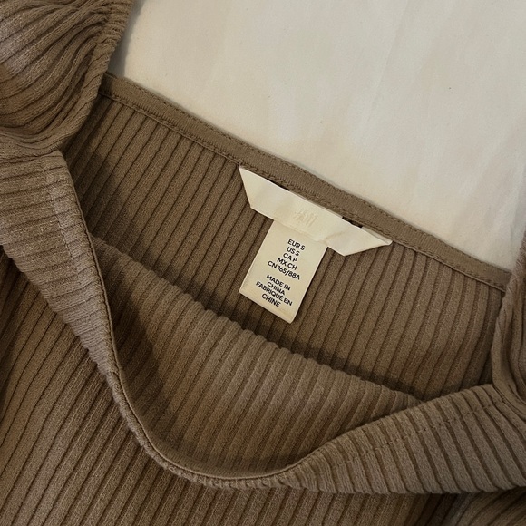 h&m tan ribbed crop top - Picture 3 of 3
